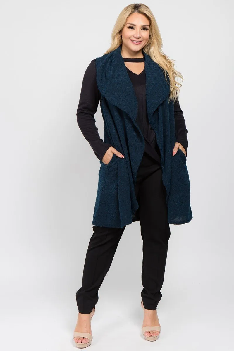 Add-On Ruffle Open Front Vest