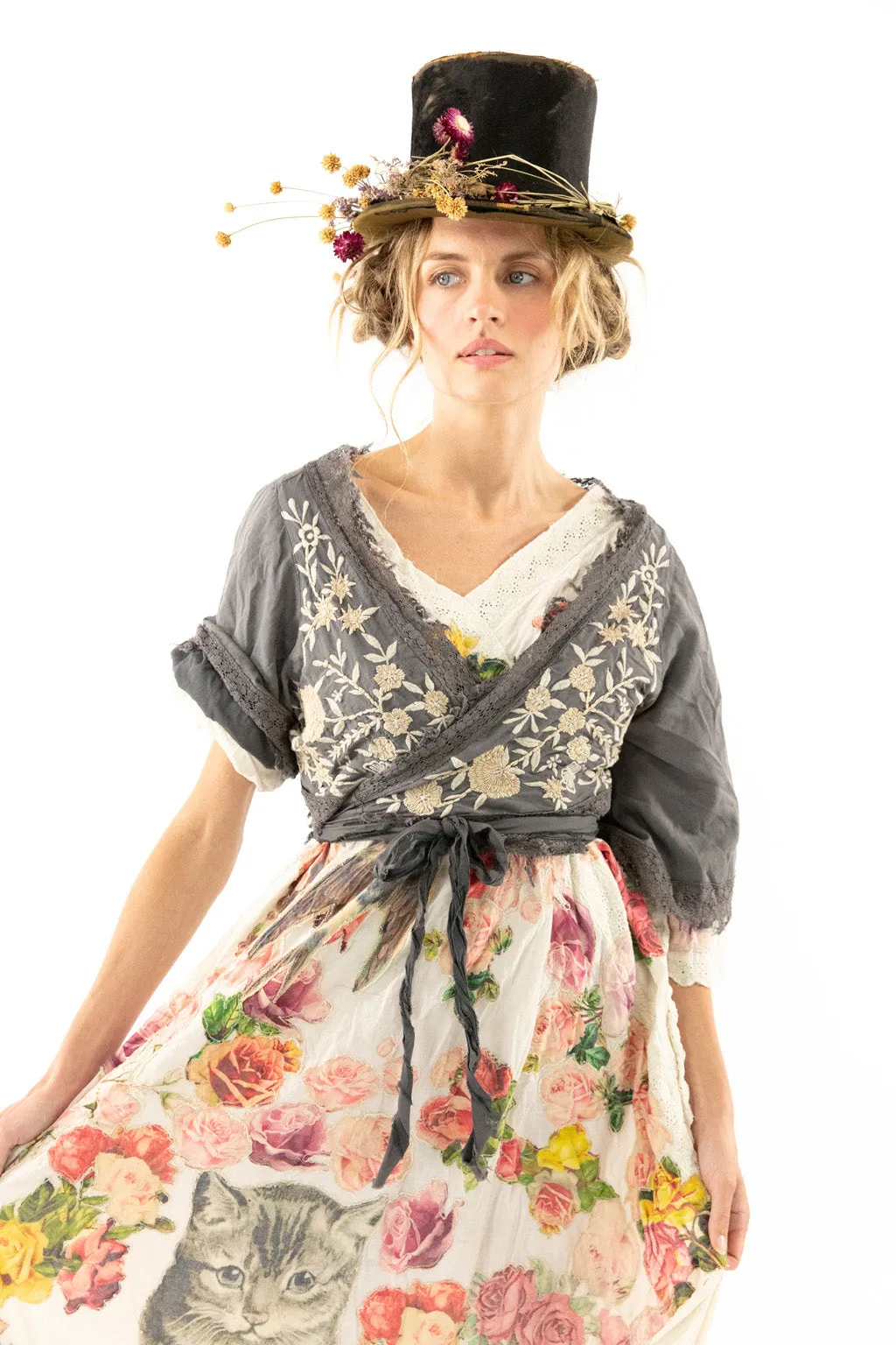 Adelaide Embroidered Wrap Top