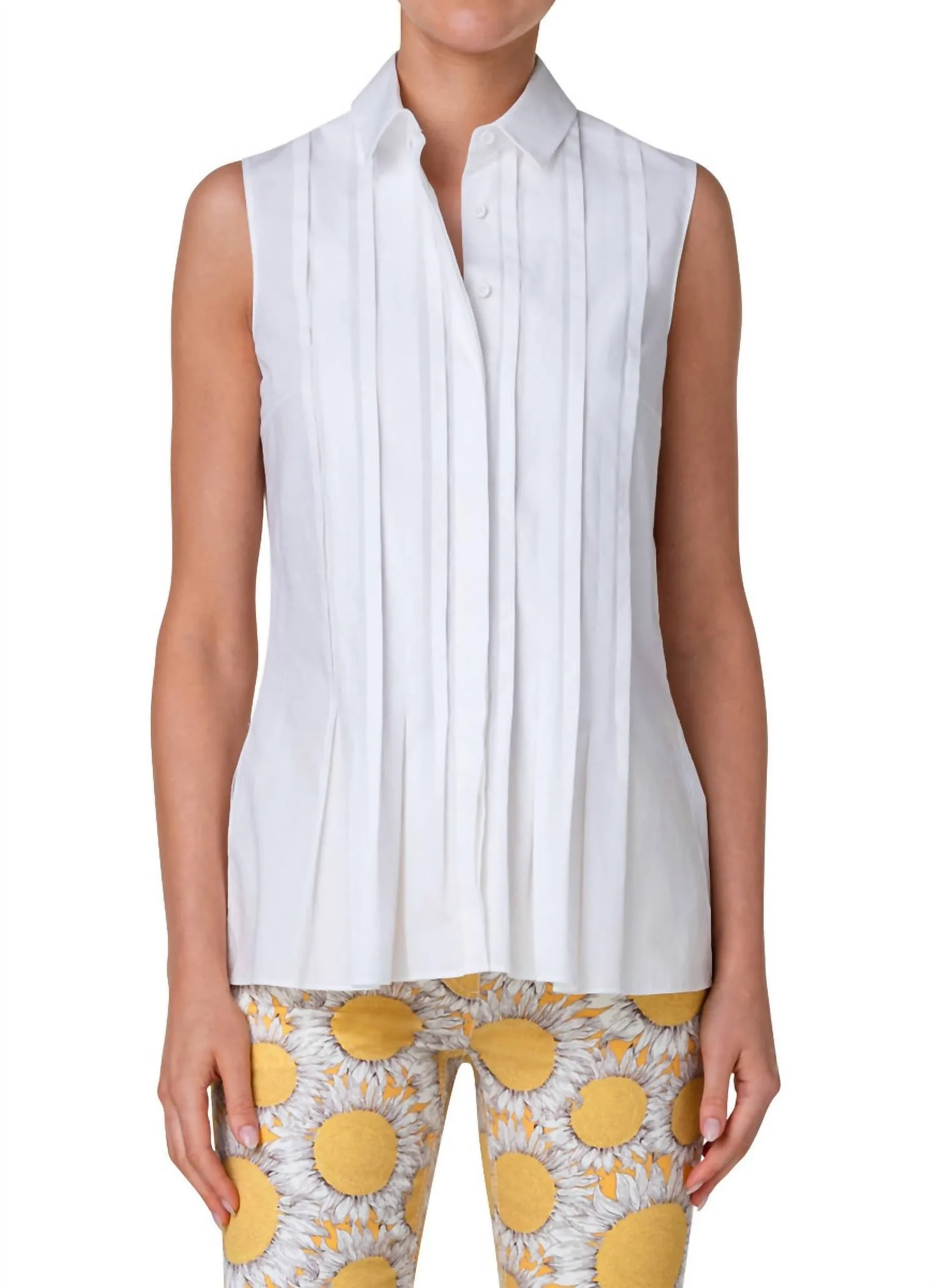 Akris Punto - Sleeveless Tuck Detail Cotton Top