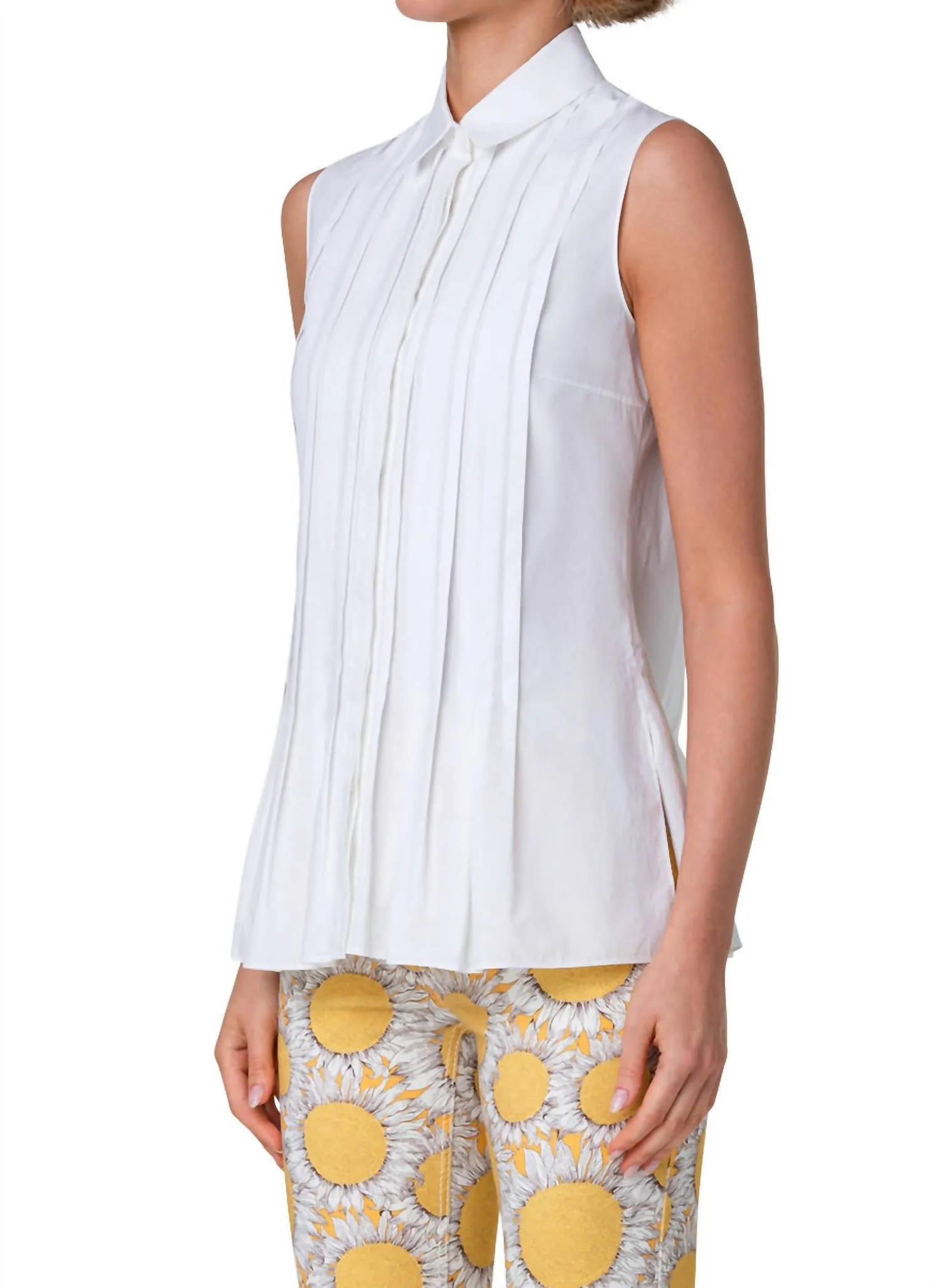 Akris Punto - Sleeveless Tuck Detail Cotton Top