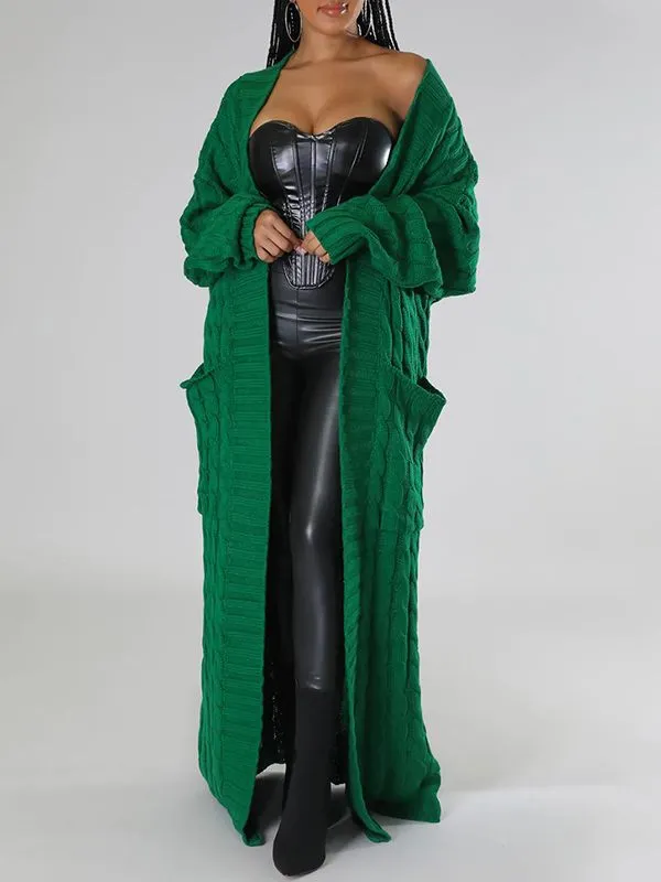 Beautiedoll Open-Front Cardigan with Pockets