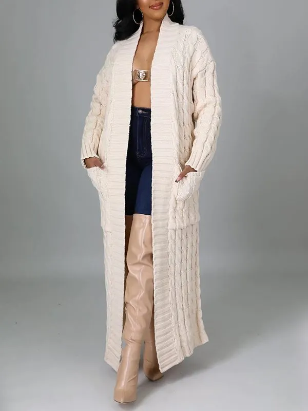 Beautiedoll Open-Front Cardigan with Pockets