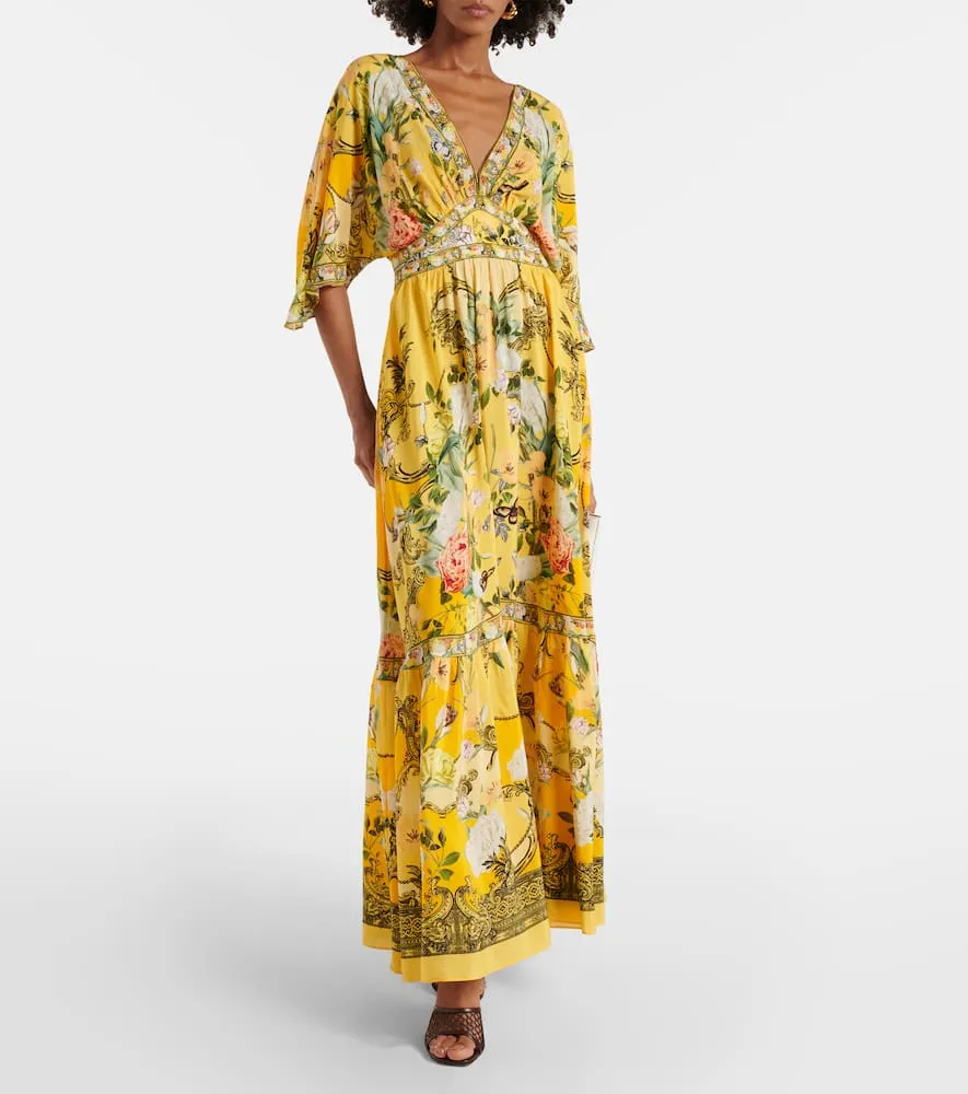 Camilla Paths of Gold floral silk maxi dress