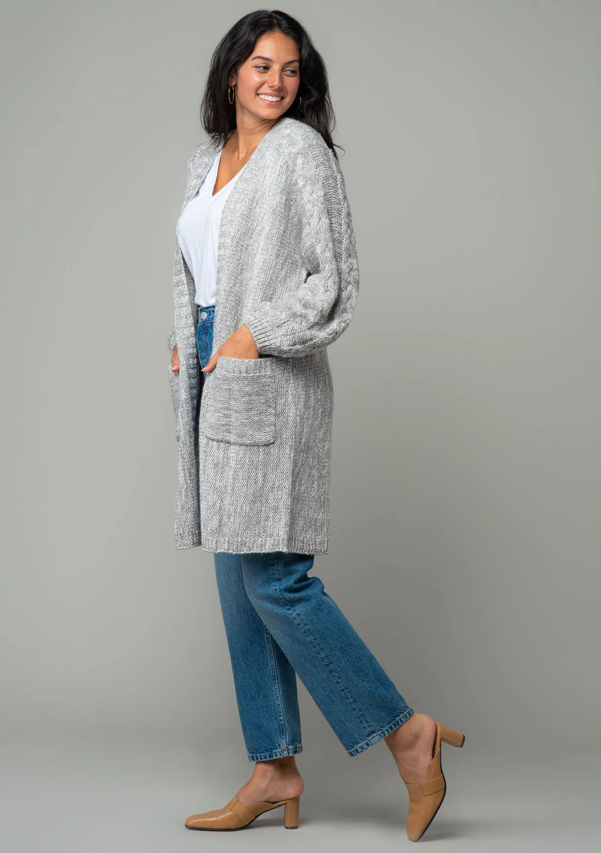 Chunky Open Front Long Sleeve Knit Cardigan