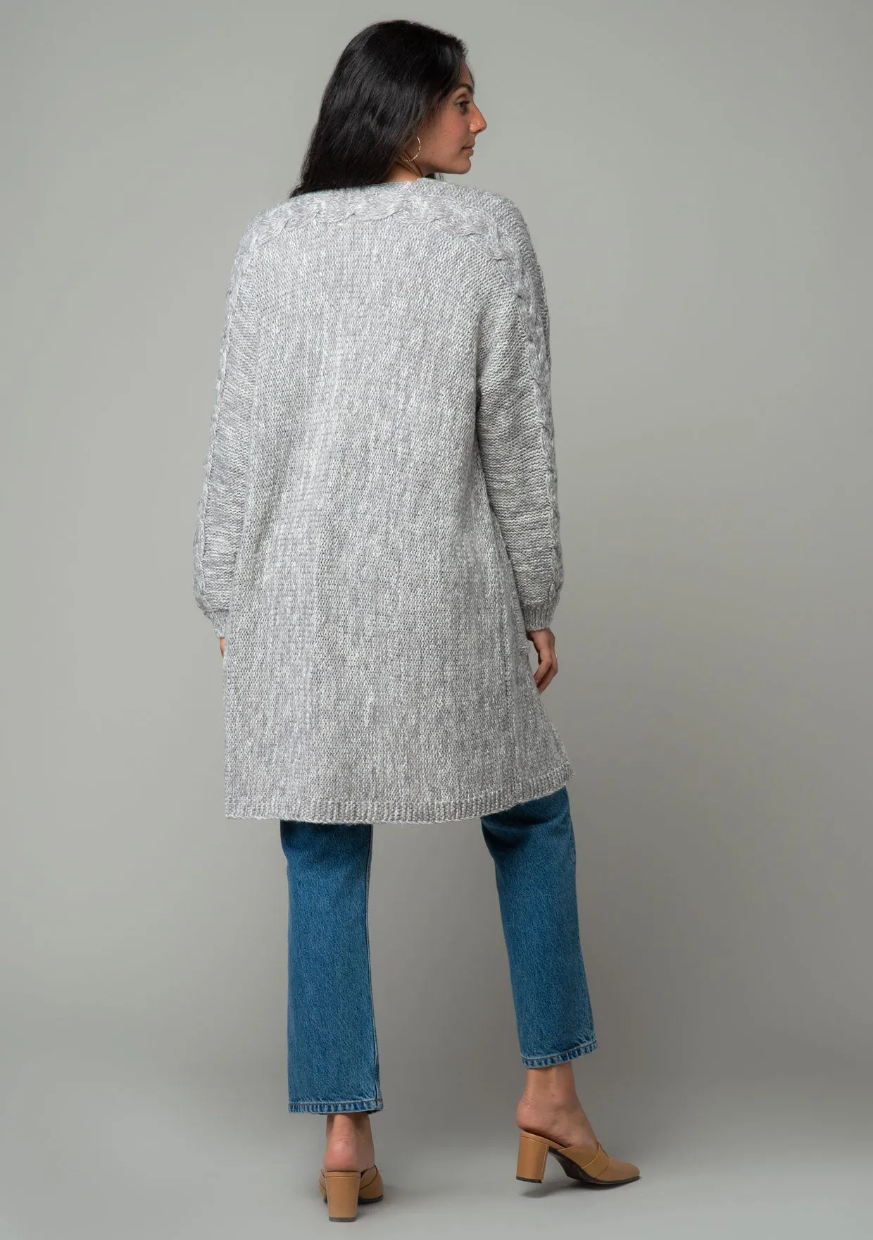 Chunky Open Front Long Sleeve Knit Cardigan