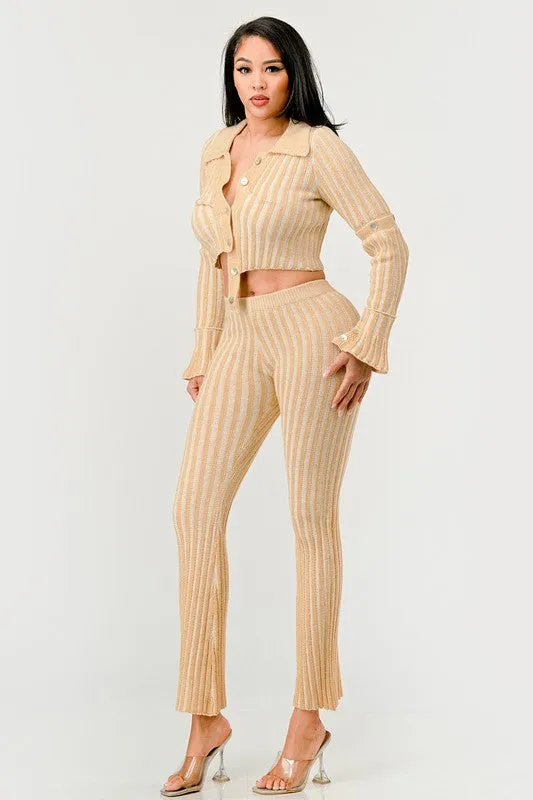 Cozy Knit High Waisted Pant Set