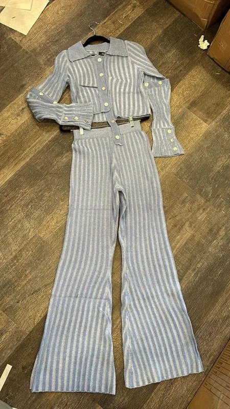 Cozy Knit High Waisted Pant Set