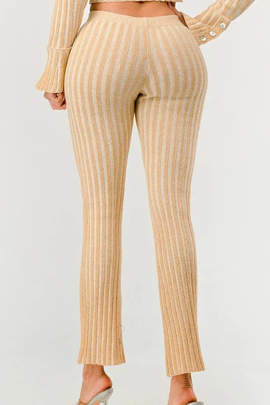 Cozy Knit High Waisted Pant Set