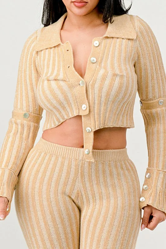 Cozy Knit High Waisted Pant Set