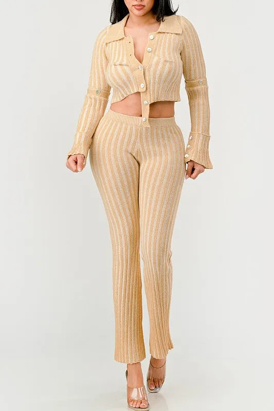 Cozy Knit High Waisted Pant Set