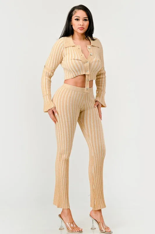 Cozy Knit High Waisted Pant Set