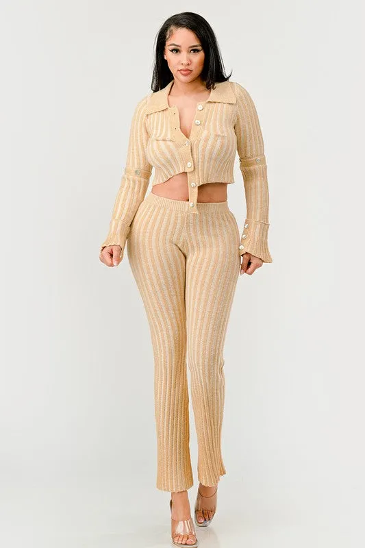 Cozy Knit High Waisted Pant Set