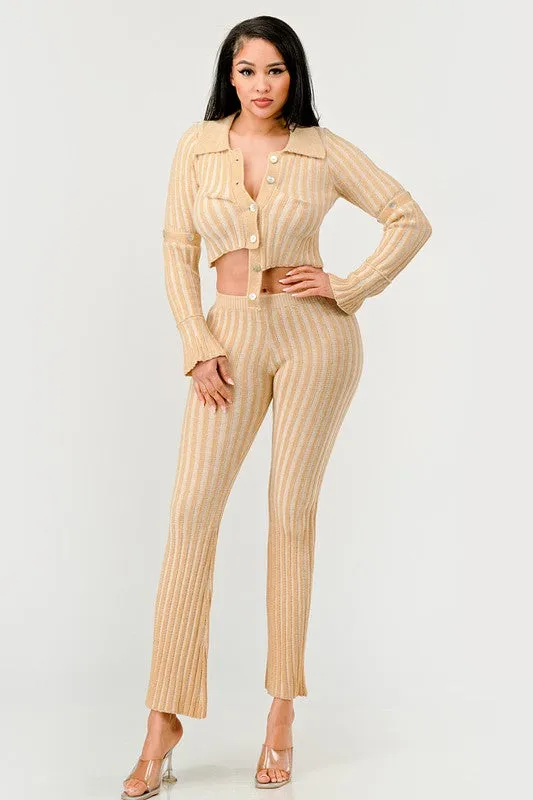 Cozy Knit High Waisted Pant Set