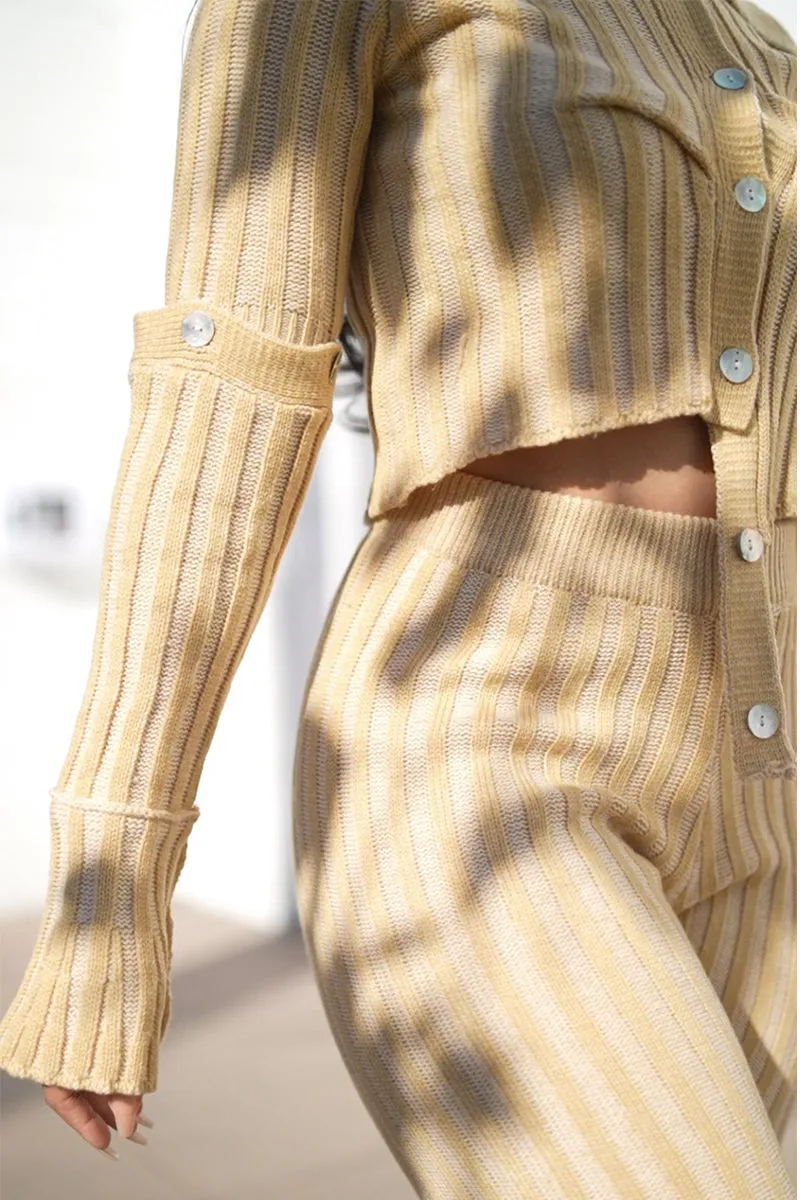 Cozy Knit High Waisted Pant Set