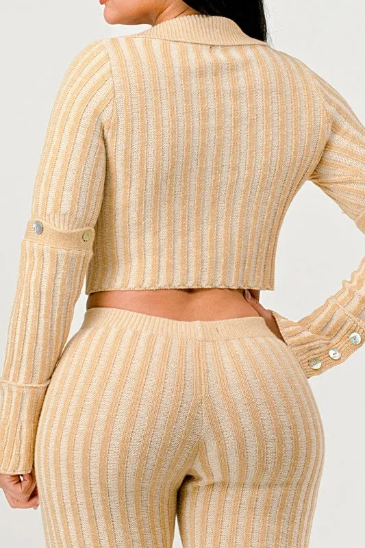 Cozy Knit High Waisted Pant Set