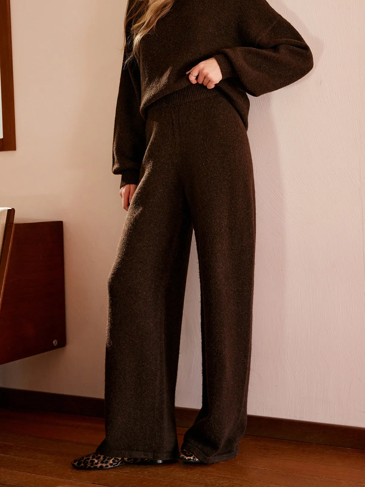 Elastic Waist Sweater Pants