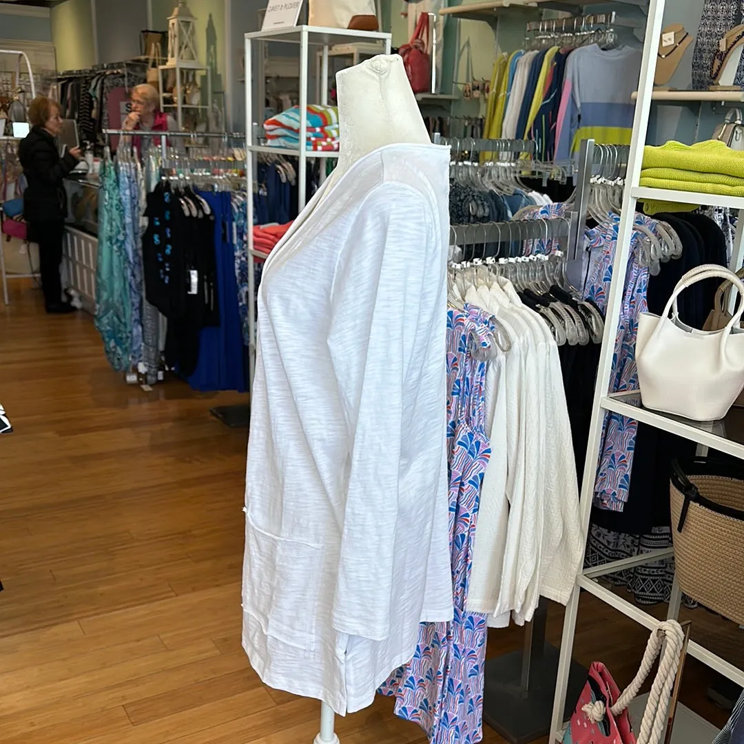 Escape Cotton Slub Open Front Cardigan