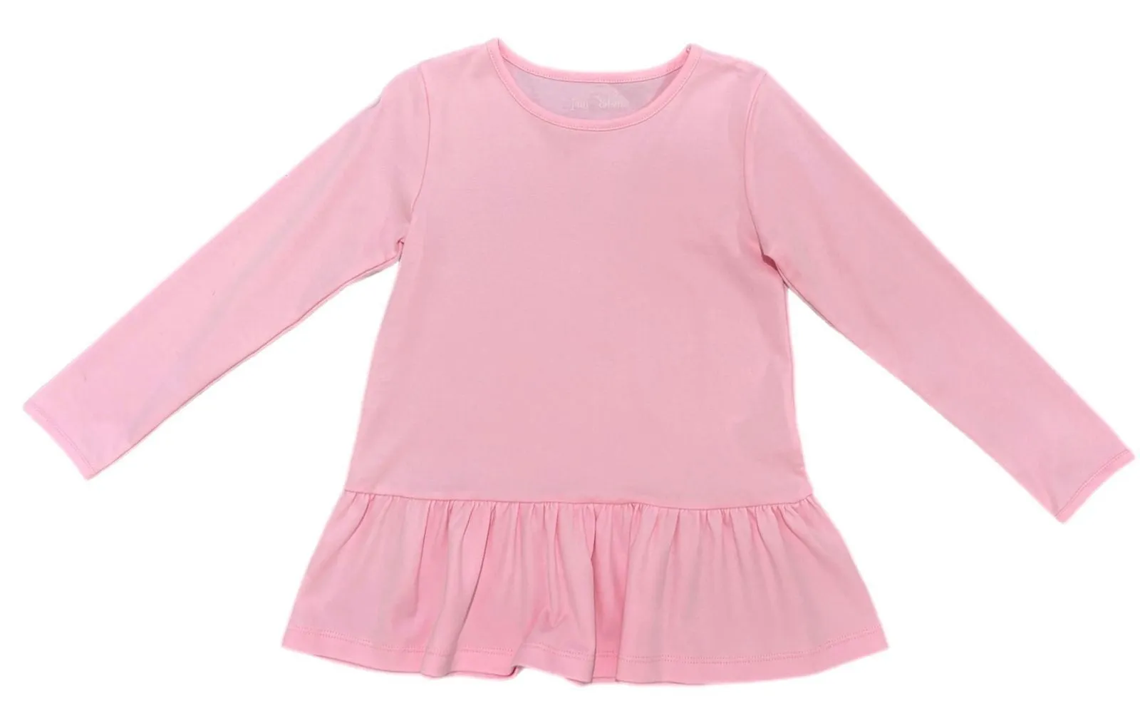 James & Lottie Girls Peggie Peplum Knit Top - Light Pink