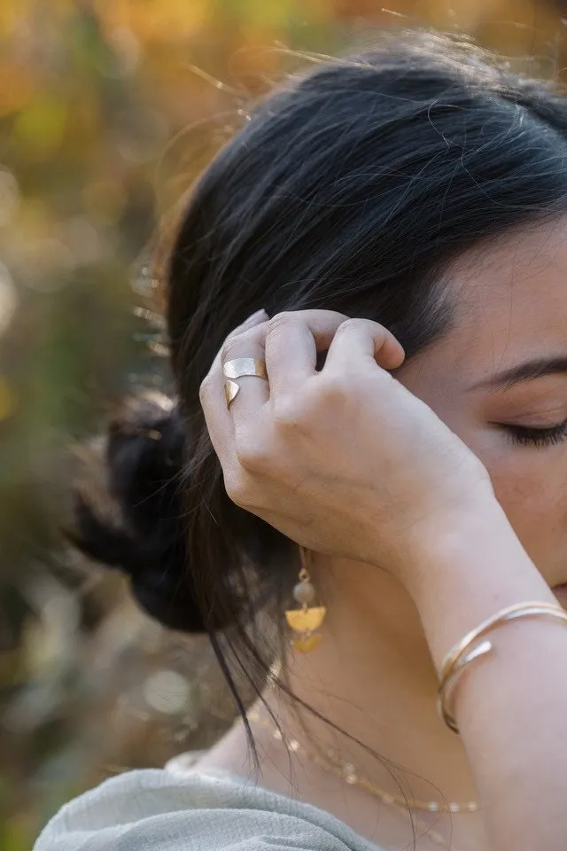 Jules Wrapped Cuff Ring, Gold Statement Ring, Gold Cigar Ring, Hammered Gold Ring