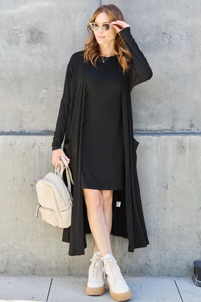 Open Front Long Cardigan