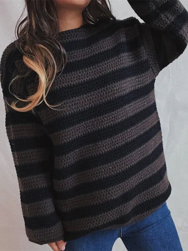 Stripe Knit Sweater | Winter Chunky Oversized Jumper