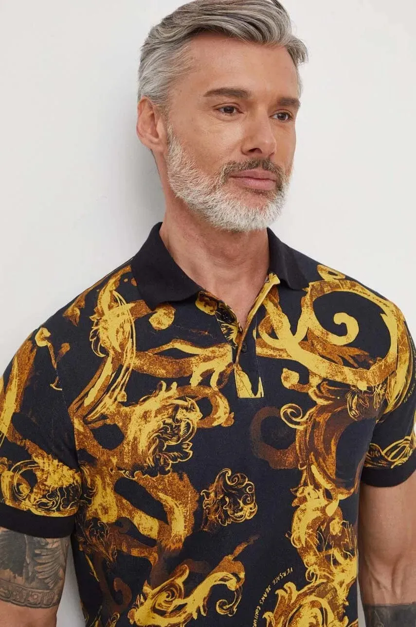 Versace Jeans Couture Men's Black Baroque Polo Shirt – Luxe Heritage -