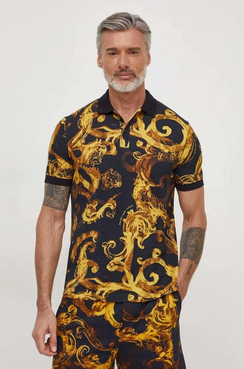 Versace Jeans Couture Men's Black Baroque Polo Shirt – Luxe Heritage -